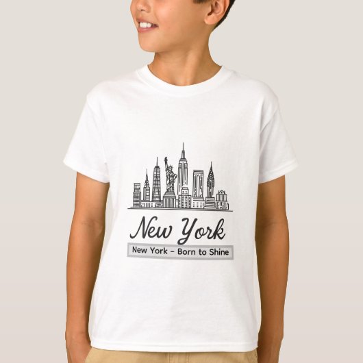 Skyline T-Shirt voor New York - Statue of Liberty  (Voorkant)