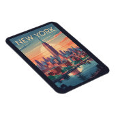 Skyline Travel Art Vintage van New York Magneet (Rechterzijde)