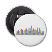 Skyline uit Chicago Button Flesopener (Voorkant)