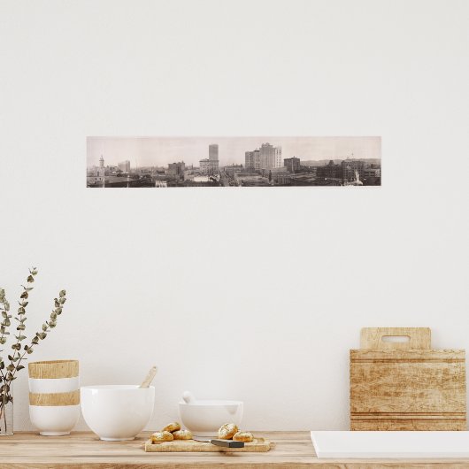 Skyline Uitzicht 1916, Birmingham, AL Yard Long Ph Poster (Keuken)