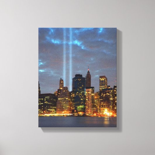 Skyline uitzicht of city in night. canvas afdruk (Voorkant)