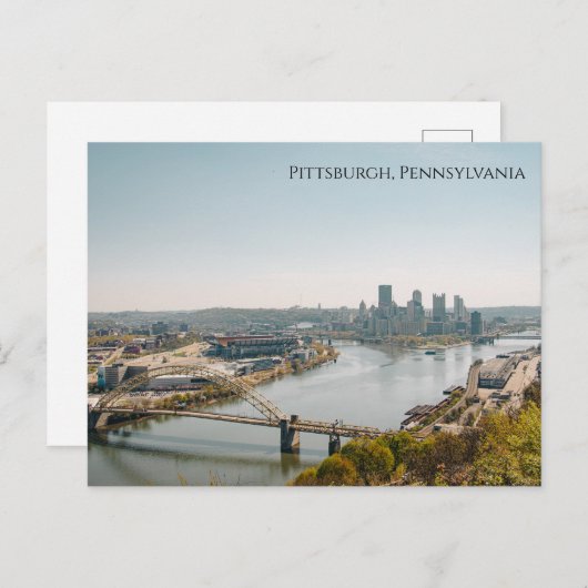 Skyline uitzicht van Pittsburgh Briefkaart (Voorkant / Achterkant)