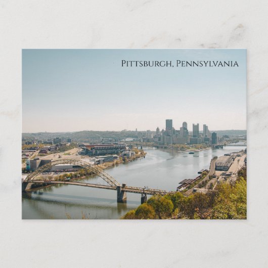 Skyline uitzicht van Pittsburgh Briefkaart (Voorkant)