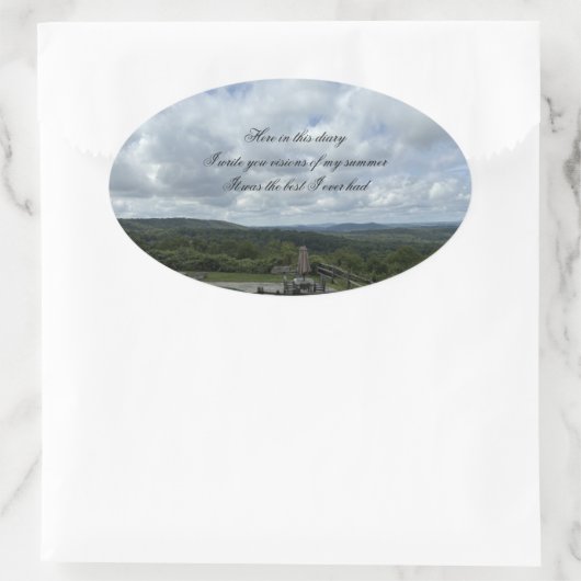 Skyline van Atari*s Ovale Sticker (Tas)