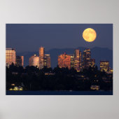 Skyline van Bellevue uit het meer van Washington i Poster (Voorkant)