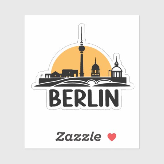 skyline van berlijn sticker (Vel)