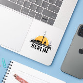 skyline van berlijn sticker (Laptop met iPhone)