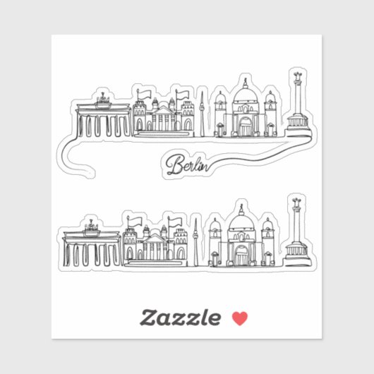 skyline van berlijn sticker (Vel)