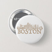 skyline van Boston City Ronde Button 5,7 Cm (Voorkant /achterkant)