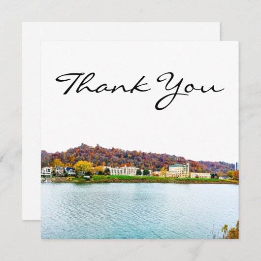 Skyline van Charleston West Virginia Bedankkaart (Voorkant / Achterkant)