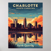 skyline van Charlotte North Carolina Poster (Voorkant)
