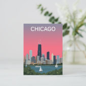 skyline van Chicago Briefkaart (Staand voorkant)