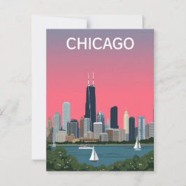  skyline van Chicago Briefkaart