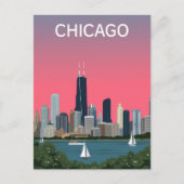 skyline van Chicago Briefkaart (Voorkant)