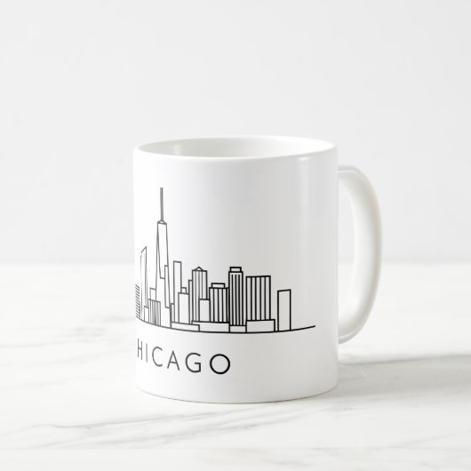 Skyline van Chicago – CityScape Design Koffiemok (Voorkant rechts)