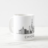 Skyline van Chicago – CityScape Design Koffiemok (Voorkant links)