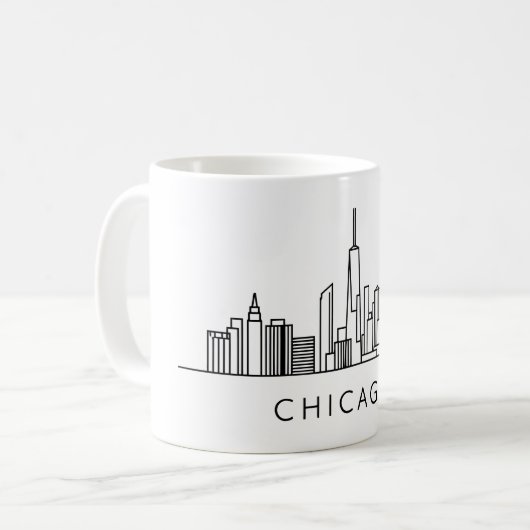 Skyline van Chicago – CityScape Design Koffiemok (Voorkant links)