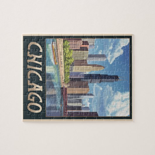  skyline van Chicago Legpuzzel (Horizontaal)