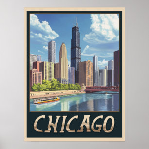  skyline van Chicago Poster