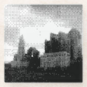 skyline van columbus glazen onderzetter (Voorkant)