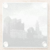 skyline van columbus glazen onderzetter (Achterkant)