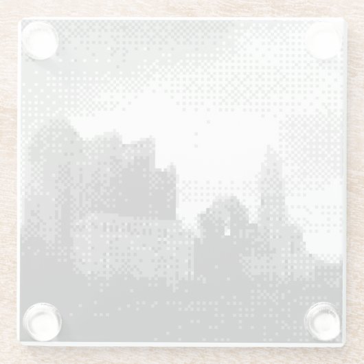 skyline van columbus glazen onderzetter (Achterkant)