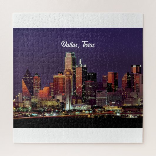 Skyline van Dallas, Texas in de schemering Legpuzzel (Verticaal)