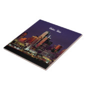 Skyline van Dallas, Texas in de schemering Tegeltje (Zijkant)