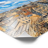 Skyline van de historische Oxford Pencil Art Foto Afdruk (Hoek)