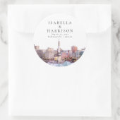 Skyline van de Indianapolis-bestemming Ronde Sticker (Tas)