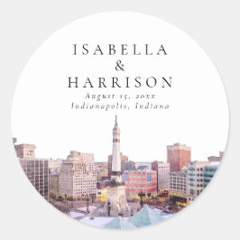 Skyline van de Indianapolis-bestemming Ronde Sticker