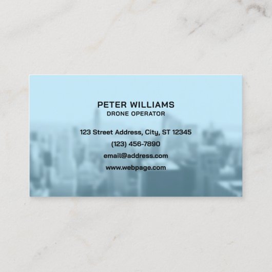 Skyline van de stad logo drone visitekaartje (Achterkant)