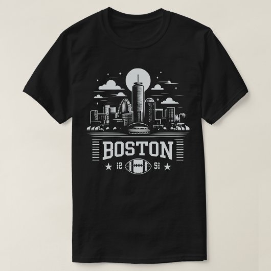 skyline van de Vintage van boston T-shirt (Design voorkant)