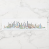 Skyline van de wereld Stickers (Enkel label)