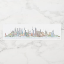 Skyline van de wereld Stickers