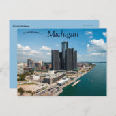 Skyline van Detroit Michigan Briefkaart (Voorkant / Achterkant)
