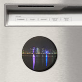 Skyline van Doha, Qatar bij nacht ronde magneet (Insitu (Vaatwasser))