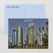Skyline van Doha Qatar Briefkaart (Voorkant / Achterkant)