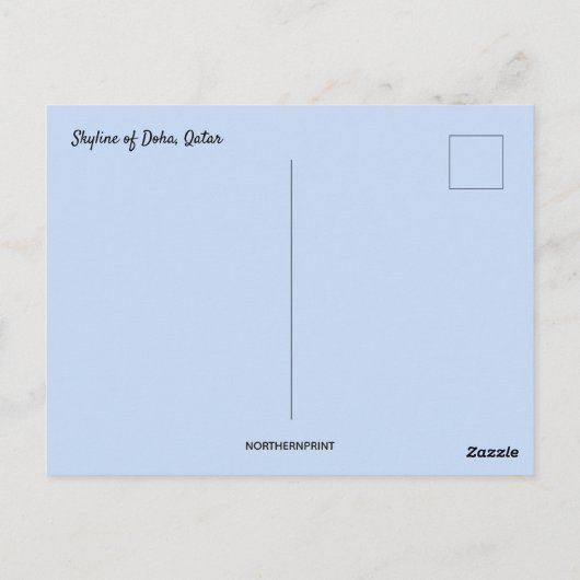 Skyline van Doha Qatar Briefkaart (Achterkant)