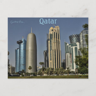 Skyline van Doha Qatar Briefkaart