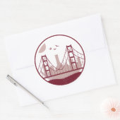 Skyline van Golden Gate Bridge Ronde Sticker (Envelop)