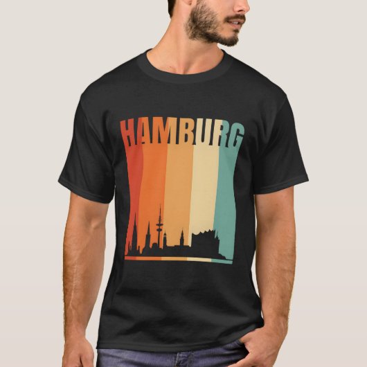 Skyline van Hamburg T-shirt (Voorkant)