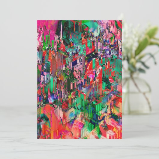 Skyline van het Abstracte City-gebouw van de Revel Feestdagenkaart (Staand voorkant)