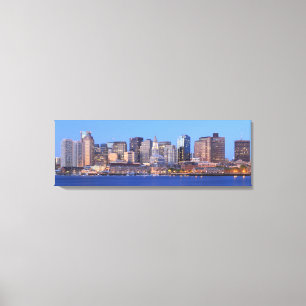Skyline van het centrum van Boston uit het binnenl Canvas Afdruk