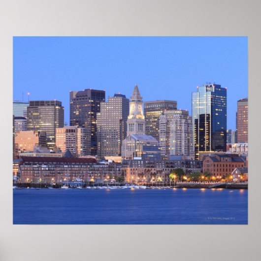 Skyline van het centrum van Boston uit het binnenl Poster (Voorkant)
