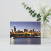 Skyline van het centrum van Chicago bij schemering Briefkaart (Staand voorkant)