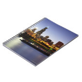 Skyline van het centrum van Chicago bij schemering Notitieboek (Linkerzijde)