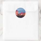 skyline van heteluchtballon ronde sticker (Tas)