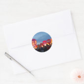 skyline van heteluchtballon ronde sticker (Envelop)