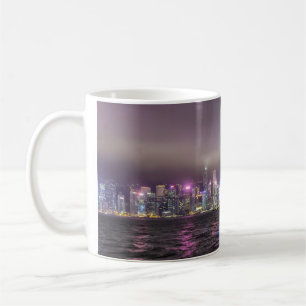 Skyline van Hong Kong bij nacht Koffiemok